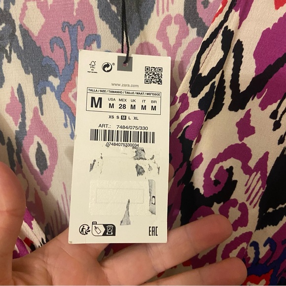 NWT Zara Abstract Print Faux Wrap dress Medium - Picture 11 of 12